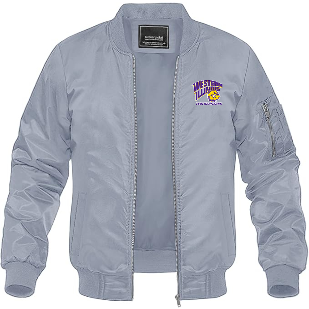 Men's Western Illinois Leathernecks Lightweight Bomber Jacket Windbreaker Softshell Varsity Jacket Coat